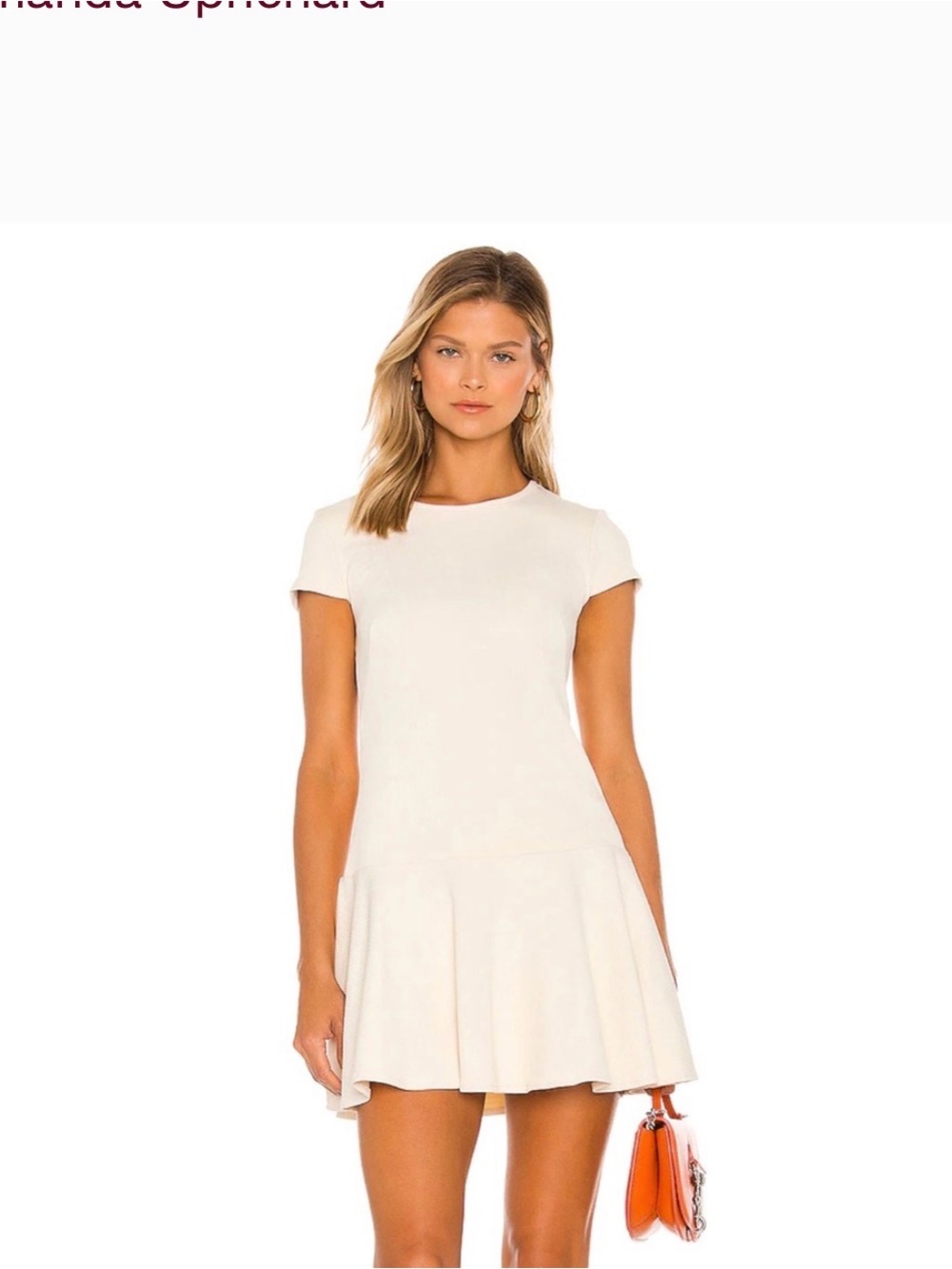 Amanda Uprichard Cream Mini Dress with Flounced Hem